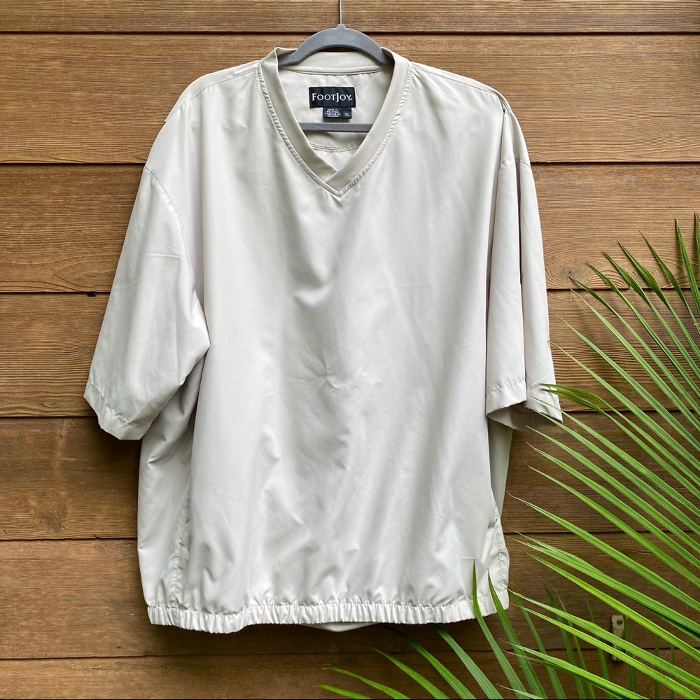 FootJoy Tan Short-Sleeve Pullover Windbreaker